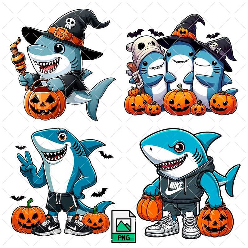 tiburón tralalero tralala en halloween png